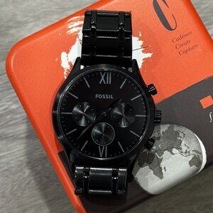 FOSSIL - Men's Fenmore Midsize Multifunction Black Stainless Steel Watch